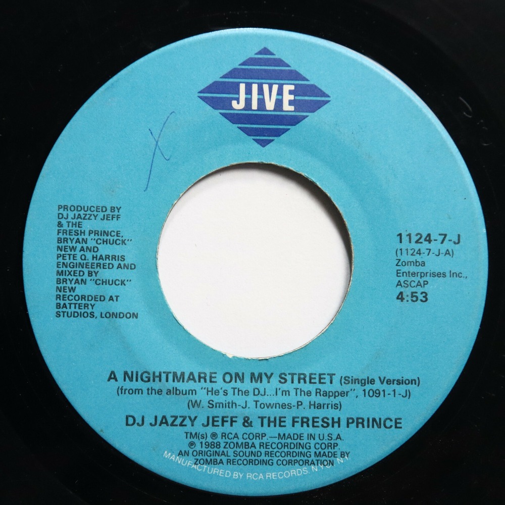 DJ JAZZY JEFF & THE FRESH PRINCE - A NIGHTMARE ON MY STREET - HIP HOP 45